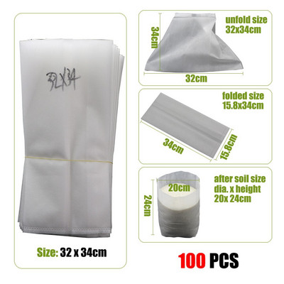 MUCIAKIE 100/50 bucăți saci îngroșați de pepinieră țesături degradabile nețesute saci de creștere agricultura grădină ghivece saci de copaci