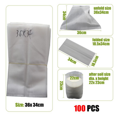 MUCIAKIE 100/50 bucăți saci îngroșați de pepinieră țesături degradabile nețesute saci de creștere agricultura grădină ghivece saci de copaci