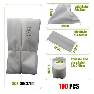 MUCIAKIE 100/50 bucăți saci îngroșați de pepinieră țesături degradabile nețesute saci de creștere agricultura grădină ghivece saci de copaci