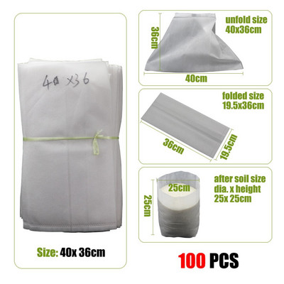 MUCIAKIE 100/50 bucăți saci îngroșați de pepinieră țesături degradabile nețesute saci de creștere agricultura grădină ghivece saci de copaci