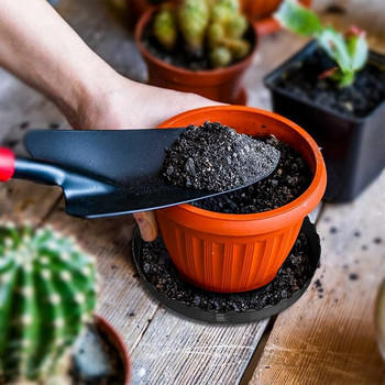 6 Συσκευασίες πλαστικό μαύρο πιατάκι φυτών με στρογγυλό κύμα, δοχείο δοχείων δίσκου ποτ φυτών λουλουδιών για κήπο και φυτό εξωτερικού χώρου