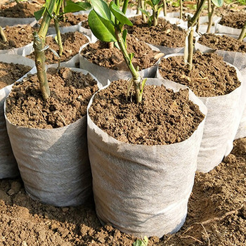 100 τμχ Μη υφασμένες τσάντες φυτωρίου Βιοαποικοδομήσιμες τσάντες καλλιέργειας σπορόφυτων Τσάντες έναρξης σπόρων για ανάπτυξη λουλουδιών Φύτευση λαχανικών