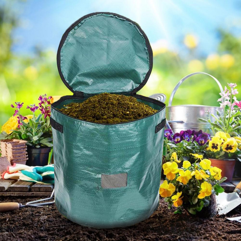 Pungă de gunoi de grajd PE de râme de 30L, sac de compost horticol pentru nutrienți de râme, sac de cultură a solului pentru creșterea legumelor, fructelor, ceaiului