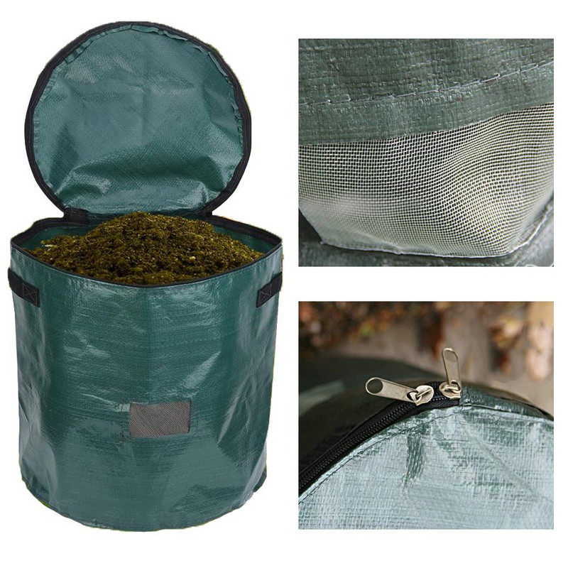 Pungă de gunoi de grajd PE de râme de 30L, sac de compost horticol pentru nutrienți de râme, sac de cultură a solului pentru creșterea legumelor, fructelor, ceaiului