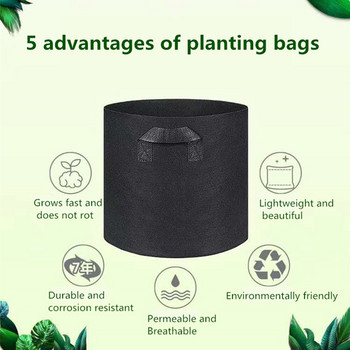 Τσάντα φύτευσης μαύρα εργαλεία κήπου ύφασμα πατάτας γλάστρα καλλιέργειας σπορόφυτων λαχανικών 17-50Gallon φιλική προς το περιβάλλον σακούλα καλλιέργειας