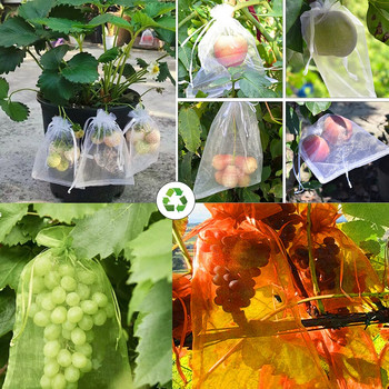 20-100 τεμ. σακουλάκια λαχανικών σταφυλιών Fruit Grow Τσάντες προστασίας φρούτων Τσάντες κήπου με δίχτυα κατά των πτηνών Σάκοι φυτών οπωρώνων φράουλα