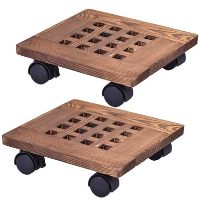 2 vnt medinių gėlių vazonų stovas, nuimamas dėklo sodinimo stovas su ratų pagrindu, vazonas, mobilus vežimėlio lentų rėmas sodo namas