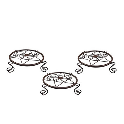 Μεταλλικές βάσεις φυτών 3 συσκευασιών για γλάστρα βαρέως τύπου θήκη σε γλάστρες Εσωτερικός εξωτερικός χώρος αντισκωριακός σιδερένιος κήπος ράφι στήριξης φυτευτών