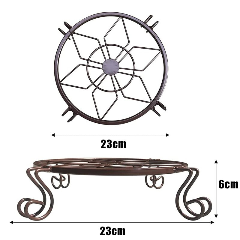 Μεταλλικές βάσεις φυτών 3 συσκευασιών για γλάστρα βαρέως τύπου θήκη σε γλάστρες Εσωτερικός εξωτερικός χώρος αντισκωριακός σιδερένιος κήπος ράφι στήριξης φυτευτών