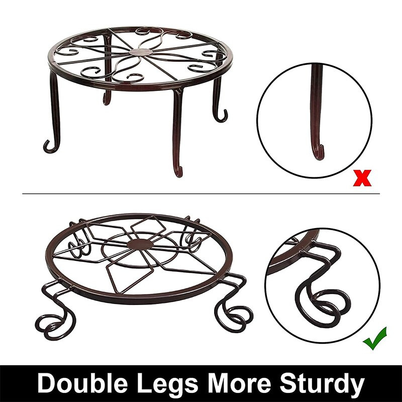 Μεταλλικές βάσεις φυτών 3 συσκευασιών για γλάστρα βαρέως τύπου θήκη σε γλάστρες Εσωτερικός εξωτερικός χώρος αντισκωριακός σιδερένιος κήπος ράφι στήριξης φυτευτών