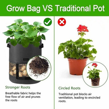 Τσάντα φύτευσης 7/10 γαλονιού Μη υφαντό ύφασμα Garden Potato Grow Container Bag Vegetable Seedling Growing Pot Εργαλείο καλλιέργειας σπόρων φυτών