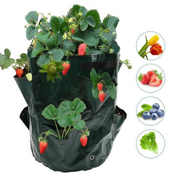 3 γαλόνια Strawberry Plant Grow Bag Garden Hanging Flower Outdoor Domato Container Multi-mouth bags Plant Pot Garden supplies