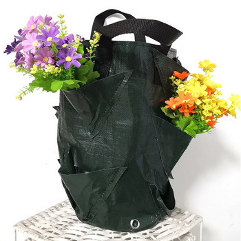 3 γαλόνια Strawberry Plant Grow Bag Garden Hanging Flower Outdoor Domato Container Multi-mouth bags Plant Pot Garden supplies