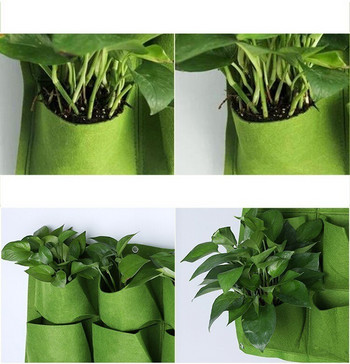 Επιτοίχιες τσάντες φύτευσης 4/9/18/49/72 Pockets Green LIight Grow Bag Planter Vertical Garden Vegetable Living Bag Supplies Home