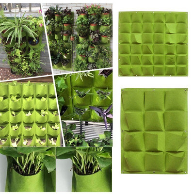 Επιτοίχιες τσάντες φύτευσης 4/9/18/49/72 Pockets Green LIight Grow Bag Planter Vertical Garden Vegetable Living Bag Supplies Home