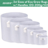 RBCFHI 24 tipų balti ekonominiai audiniai auginimo maišeliai Aeracija neaustiniai vazonai šaknų kontrolės augalų konteinerių maišelis namų sodo sodinimas