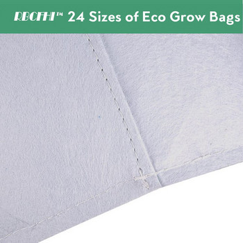 RBCFHI 24 Τύποι Λευκό Οικονομικό Ύφασμα Grow Bags Αερισμός Μη υφαντό Γλάστρες Έλεγχος ριζών φυτών Θήκη δοχείου Φύτευση σπιτιού
