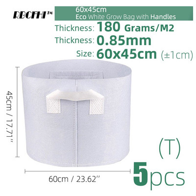 RBCFHI 24 tipų balti ekonominiai audiniai auginimo maišeliai Aeracija neaustiniai vazonai šaknų kontrolės augalų konteinerių maišelis namų sodo sodinimas