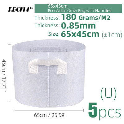 RBCFHI 24 tipų balti ekonominiai audiniai auginimo maišeliai Aeracija neaustiniai vazonai šaknų kontrolės augalų konteinerių maišelis namų sodo sodinimas