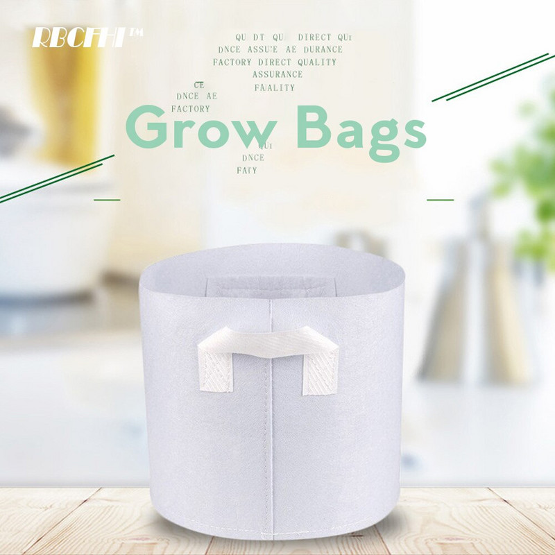 RBCFHI 24 tipų balti ekonominiai audiniai auginimo maišeliai Aeracija neaustiniai vazonai šaknų kontrolės augalų konteinerių maišelis namų sodo sodinimas