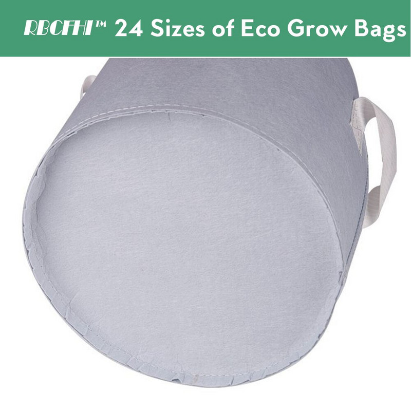 RBCFHI 24 tipų balti ekonominiai audiniai auginimo maišeliai Aeracija neaustiniai vazonai šaknų kontrolės augalų konteinerių maišelis namų sodo sodinimas