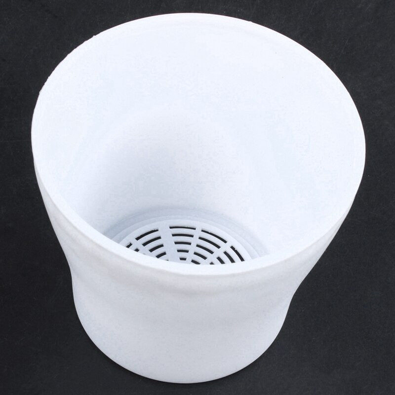 2 vnt. plastikinių augalų gėlių vazonų sodintuvas su lėkšte, apvalus blizgus namų sodo dekoras, baltas viršutinis kalibras, 14 cm / 5,51 colio ir 1