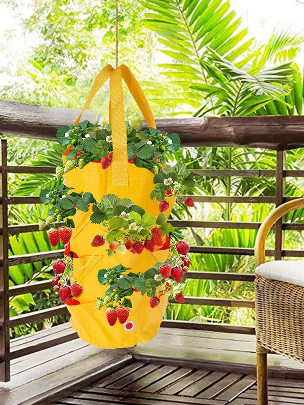 3 gallonit aia istutuskott Maasika-tomati kasvatamiseks mõeldud kott mitme suuga vertikaalne lilleürt Korduvkasutatavad aiatarvikud