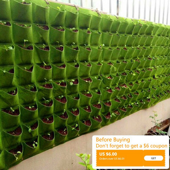 16/36/72 Pockets Home Garden Plant Pot Flower Hanging Green Grow Bags Planters Garden House Supplies Vertical Vegetable Living