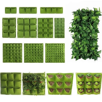 16/36/72 Pockets Home Garden Plant Pot Flower Hanging Green Grow Bags Planters Garden House Supplies Vertical Vegetable Living