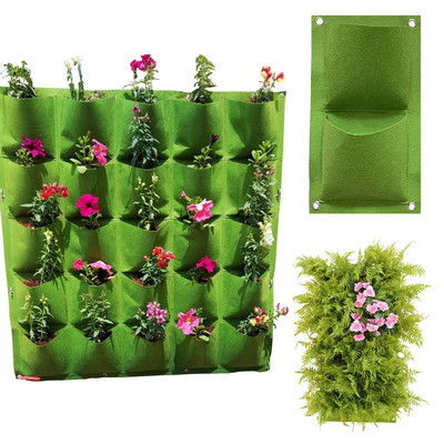 16/36/72 Pockets Home Garden Plant Pot Flower Hanging Green Grow Bags Planters Garden House Supplies Vertical Vegetable Living