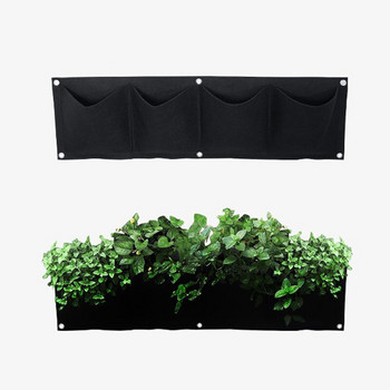 Μαύρες επιτοίχιες τσάντες φύτευσης 4/7 τσέπες Grow Bag Planter Vertical Garden Vegetable Living Garden Bagner Supplies Home