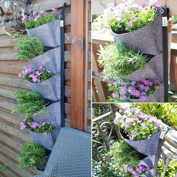 Αδιάβροχη αναπνεύσιμη κατακόρυφα φυτευτή κήπου τοίχου με 6 τσέπες Καλύτερη τσάντα καλλιέργειας γλάστρας Μεγάλος χώρος για κρεμαστό κήπο με βότανα