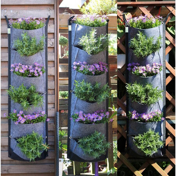 Αδιάβροχη αναπνεύσιμη κατακόρυφα φυτευτή κήπου τοίχου με 6 τσέπες Καλύτερη τσάντα καλλιέργειας γλάστρας Μεγάλος χώρος για κρεμαστό κήπο με βότανα