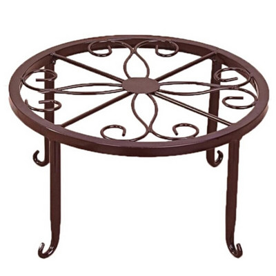 Стойка в саксия от ковано желязо Поставка за саксии Поставка Стойка Basion Витрина Рафт Градинско растение Поставка за цветя Балкон Кръгла поставка за домашен декор