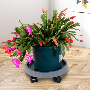 Δημιουργικός δίσκος λουλουδιών Στρογγυλός πλαστικός δίσκος βαρέως τύπου με κυλίνδρους θήκη γλάστρας για φυτά λουλουδιών για προμήθειες κηπουρικής