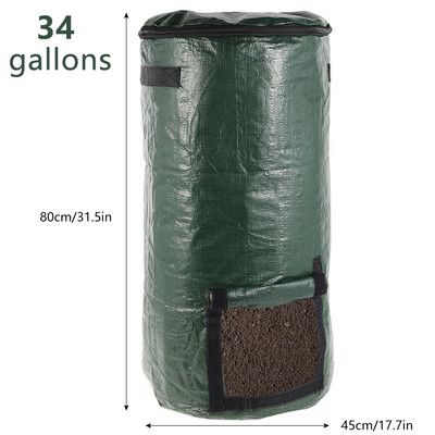 15/34 gallon kerti szerves komposzt zacskók Környezetvédelmi szerves hulladék zsák Hulladékelhelyezés Komposztáló zsák PE komposztzsák