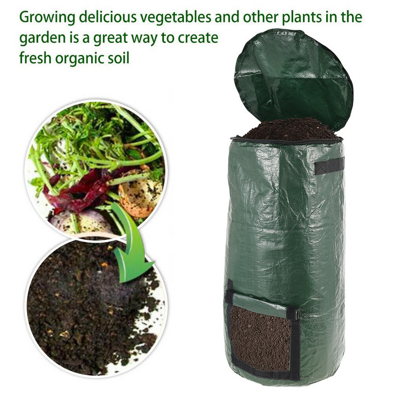15/34 gallon kerti szerves komposzt zacskók Környezetvédelmi szerves hulladék zsák Hulladékelhelyezés Komposztáló zsák PE komposztzsák