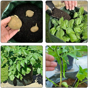 PE Potato Growth Bag Τσάντα φυτεύματος λαχανικών κρεμμυδιών υφασμάτινες τσάντες κήπου σπορόφυτο γλάστρα φυτό τσάντα καλλιέργειας αγρόκτημα Εργαλείο κήπου