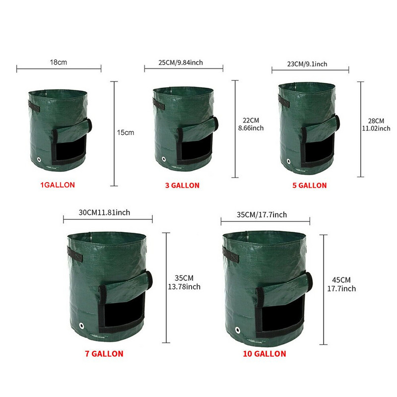 PE burgonya növesztő zsák Zöldséghagyma termesztés Ültetőtáska Szövettáskák Kerti palánta cserepes növénytermesztő táska Farm kerti szerszám