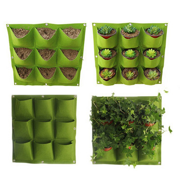 Κρεμαστή τσάντα καλλιέργειας φυτεύματος 9/18 τσέπες Κρεμαστά κάθετη επιτοίχια γλάστρα Επιτοίχια κηπουρική Κάθετη πράσινη λουλούδι δοχείο