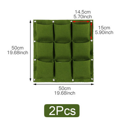 Pakabinamas sodinimo auginimo krepšys 9/18 kišenės Pakabinamas vertikaliai sieninis sodintuvas Sieninis sodininkys Vertikalus apželdinimas gėlių konteineris