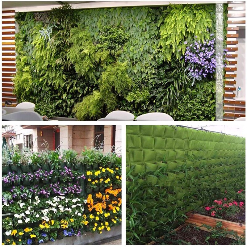 Pakabinamas sodinimo auginimo krepšys 9/18 kišenės Pakabinamas vertikaliai sieninis sodintuvas Sieninis sodininkys Vertikalus apželdinimas gėlių konteineris