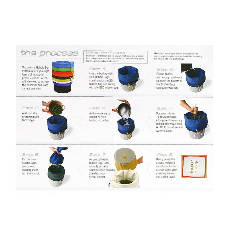 8/5/4db Szűrőtáska Buboréktáska Kerti termesztőtáska Ice Hash Gyógynövényes zacskók Esszenciaelszívó készlet Extrakciós ültetési termesztőtáskák háló