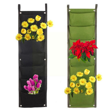 Екологични и нетоксични 7 джоба, стенни вертикални висящи чанти за плантатори, външно, закрито градинско засаждане X0J3