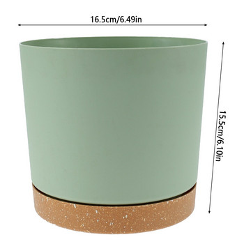 Скандинавски индустриален стил Цветна керамична саксия Саксия за сукуленти Зелени растения Цилиндрична форма на саксия с тава с дупки