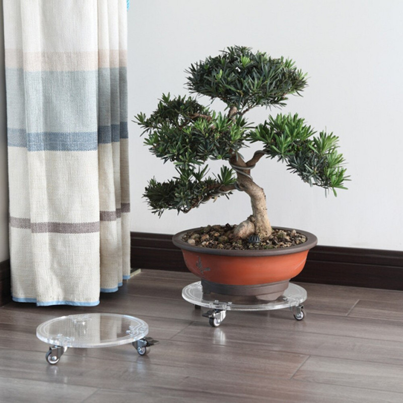 Suport detașabil pentru plante Tavă pentru ghiveci cu roată universală Raft rulant în ghiveci pentru interior, exterior, balcon, instrument de grădină