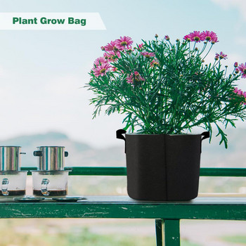 5/10Pcs 3/7/10 Gallon Grow Bags Felt Grow Bag Gardening Fabric Grow Pot Vegetable Growing Planter Garden Flower Planting Pot