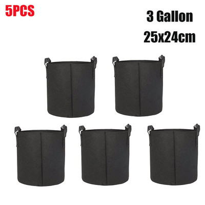 5/10 db 3/7/10 gallon termesztőtáska Filc termesztőtáska Kertészeti szövet termesztő edény Zöldségtermesztő ültetőgép Kerti virágültető cserepek