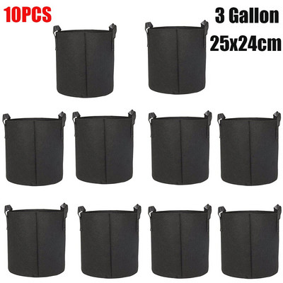5/10 db 3/7/10 gallon termesztőtáska Filc termesztőtáska Kertészeti szövet termesztő edény Zöldségtermesztő ültetőgép Kerti virágültető cserepek