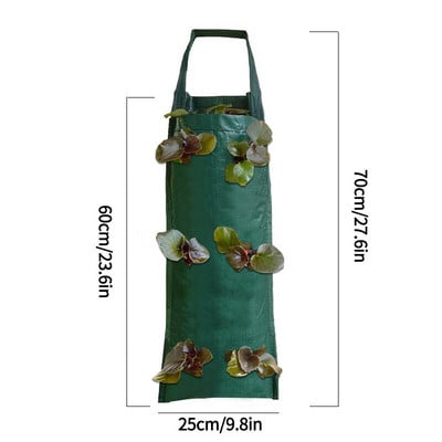 Sac de cultivare agățat Ghive de jardinier de flori de căpșuni Ghive de plantat de legume de grădină verticală Accesorii de grădină de interior în aer liber